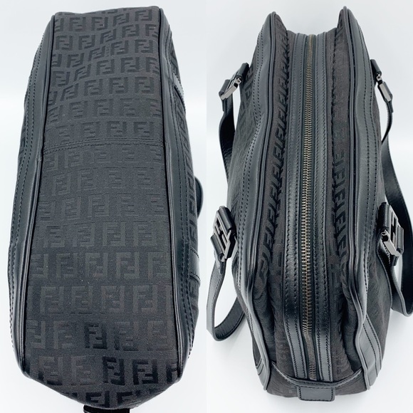 Fendi Zuccha Ff Monogram Leather & Canvas Bag - Picture 4 of 8